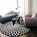 Produktbild WW skandinavischen Fashion Schwarz und Bai Zirkular Teppich Wohnzimmer Couchtisch Teppich Schlafzimmer Studie Teppich, Diameter 120CM