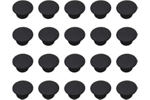PLCatis Drill Hole Cover Caps 8mm Black 100 PCS Plastic Hole Plugs for Blanking Furniture Kitchen Cabinet Shelf Button Bracket Cupboard Bookcase Closet