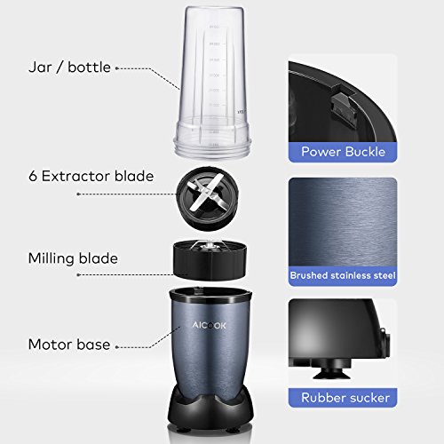 Aicook Smoothie Maker Standmixer Mixer Smoothie Mixer Mit 4 Bpa Freien Tritan Trinkflasche 2 Edelstahlklingen 900w Blau Aicook Smoothie Maker Standmixer Mixer Smoothie Mixer Mit 4 Bpa Freien Tritan Trinkflasche 2 Edelstahlklingen 900w Blau