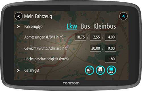 TomTom Go Professional 6250 LKW-NavigationsgerÃ¤t (6 Zoll (15,24 cm), Updates via Wi-Fi, 50.000 POIs, Smartphone Benachrichtigungen, Lebenslang Karten (Europa), Traffic und Radarkameras) schwarz
