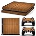 Produktbild Wood Holz Grain Decal Skin Sticker Aufkleber for Playstation 4 PS4 Console Controllers (brown)