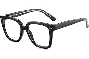 Dollger Blaulichtfilter Brille Damen Computerbrille: Gaming Brille Ohne Sehstärke Anti-Blaulicht Klassische Transparent Quadratisch Frame für Herren Schwarz UV-Schutzbrille