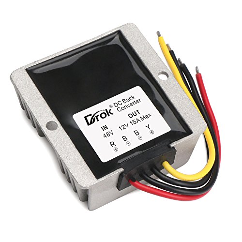 DROK® Synchron-Abwärtsspannungswandler DC 37V-60V / 48V auf 12V Netzteil-Modul wasserdicht