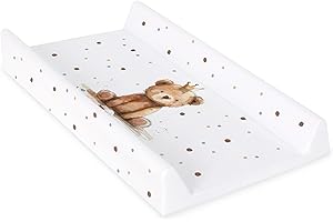 Ceba Baby® Materassino Fasciatoio 80x50 cm con Bordo Rialzato – Fasciatoio Neonato Morbido e Impermeabile, Certificato Öko-Tex, Cuscino Lavabile per Bambini e Bambine - Principe orso