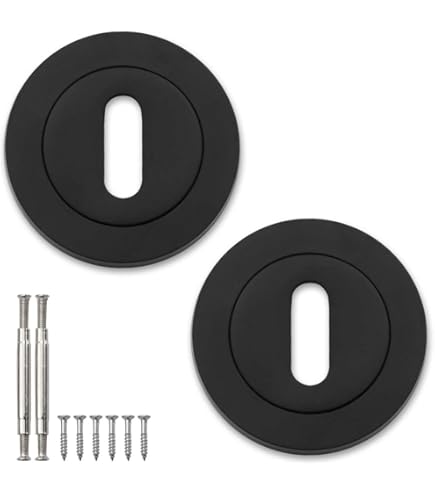 EAI Olbia Keyhole Cover Escutcheon - Matt Black - Paquete De 2