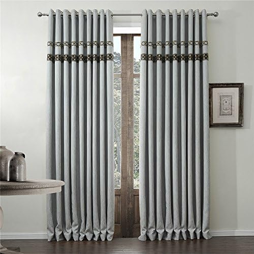 IYUEGO Wide Curtains 120Inch-301Inch for Large Windows Linen Classic Faux Grommet Top Room Darkenning Curtains Drapes With Multi Size Custom300" W x 96" L (One Panel)