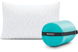 Coop Home Goods Almohada de Camping y Viaje Incluye Saco de Material Ideal para mochileros y Viajes 19" x 14"