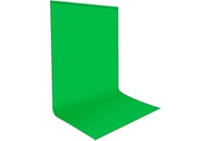 Fondos Fotográficos Greenscreen 1,8x2,8m, Bonvvie Pantalla Croma Verde Resistente a Las Arrugas Fondo de Muselina para Estudio de Video fotográfico, TV, Youtube, Reuniones en Línea