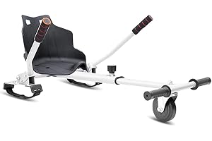 HoverSport HOVERKART - Go Kart Adjustable Hoverkart Seat For Electric Self Balancing Scooters - Fits All Hover Board Sizes - 6.5", 8" and 10" (White)