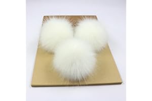 SYSUII 10 Stück 8cm Kunstfell Pompon Fellbommel Pompon Bommel für Mützen Beanies Fellbommel Fellpompon Künstlicher Haarball für Tasche Anhängern Schlüsselanhänger Dekoration Bekleidung Zubehör -Weiß