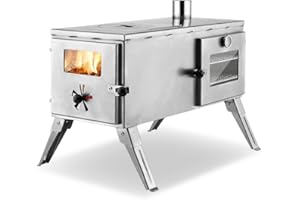 ECOfoxx Kurt Outdoor Kitchen Stove Stainless Steel - Wood Oven, Barbecue, Garden Fireplace, Tent Oven, Pizza Oven, Bread Oven, Garden Oven