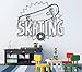 Produktbild Wandsticker Skateboard Vinyl Aufkleber Skating Sport Wandtattoos Kinder Skateboard Wandkunst Wandbilder Kinderzimmer Abnehmbare Hauptdekoration 66Cmx57Cm