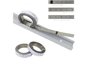 TOPHOMER 1 x righello metrico, strisce di traccia autoadesive, per sega a mitra, metro a nastro, righello di scala, da sinistra a destra, 0-2 m, argento