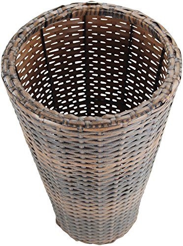 Rattan Bodenvase 28 x 46cm rund mit Einsatz braun - 2