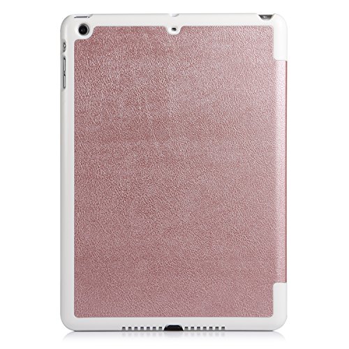 iHarbort® iPad Air Hülle – Premium PU Leder Tasche Hülle Etui Schutzhülle Ständer Smart Cover für iPad Air , mit Schlaf / Wach-up-Funktion,Roségold - 7