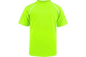 BSBUY Maillot de Bain Enfant, T-Shirt de Bain Anti-UV à Manches Courtes Garçon, Chemise Natation Rashguard Enfants, Séchage Rapide Haut de Bain Rashguard pour Enfant 5-10 Ans(130~150)