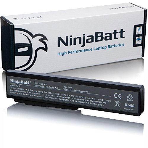 NinjaBatt Laptop-Akku für Asus N53SV A32-N61 A32-M50 A33-M50 G60 A31-B43 L062066 L072051 G51 G51JX M50 M50VM M60 N53 N53J N53JF N53JN N61 G50 G50VT G51J G51Vx 07G016C71875 15G10N373800 G51VX-RX05
