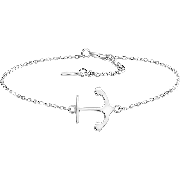 Bracciale Donna MicLee Con Ancora – Argento 925 – Catena Amore Simbolo Fedeltà – Regalo Fidanzata