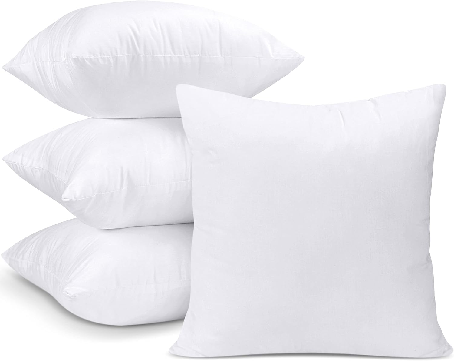Utopia Bedding Sierkussens 40×40 cm, Set van 4, Voor Bed en Bank, Wit | Binnenkussens, kussenvullingen, Bankkussens, Sierkussens, Zuiver Polyester, Microvezelhoes