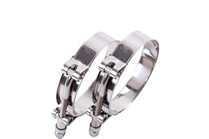 LUXERAD 2 pieces 3.6-4 inch (91-103 mm) stainless steel T-bolt clamps, for turbo intake hose, soft hose, intercooler, turbo hose, hose clamps