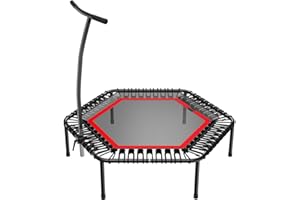 ‎BELLICON bellicon Jumping Fitness Trampolin 137cm bis 150 kg (Extra Stark) | 3-teiliger Rahmen mit Haltegriff - Einfacher Aufbau | Mit Patentierten Seilringen | Das Original - Made in Germany