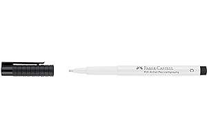 Faber-Castell Art & Graphic Pitt Artist Pen Calligraphy India Ink Pen, White, Single Pitt Pen, For Art, Craft, Drawing, Sketching, Home, School, University, Colouring