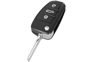 PHONILLICO Coque Clé pour Audi A1 A3 A4 A6 Q3 Q7 R8 RS4 S3 S4 S6 TT - Plip clé télécommande 3 Boutons avec Lame