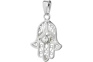 NKlaus Ciondolo in argento Sterling 925 con zirconi a mano, 20 x 16 mm Eye of Fatima 5281