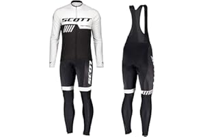 MOXILYN Abbigliamento Ciclismo Set Manica Lunga Completo da Ciclismo per Uomo con Imbottiti Silicone 20D ad Antivento asciugatura per MTB Ciclista Corsa All'aperto