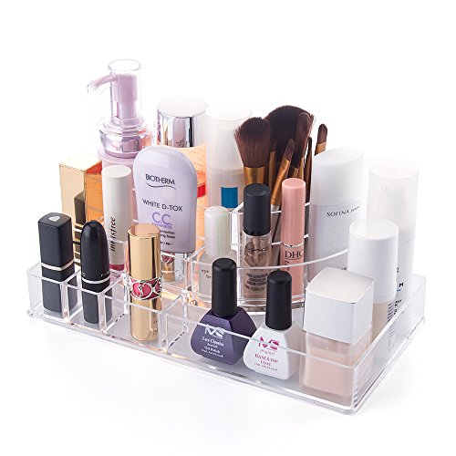 MelodySusie® Acryl Schmuck und kosmetische Speicher-Make-up-Organizer - Transparenz Qualitäts-Acrylmaterial Kosmetische Organizer mit 10 Fächern …