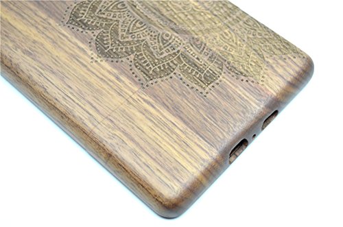 RoseFlower® Amazon Kindle Paperwhite (15cm (6″) Holz Hülle – Walnuss Halb Große Mandala Blume – Natürliche Handgemachte Bambus / Holz Schutzhülle mit Kostenlose Displayschutzfolie für Alle Kindle Paperwhite Generation - 7