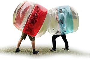 Toyvian Inflatable PVC Bumper Ball for Adults Outdoor Fun Sports Game Prop Transparent and Blue Body Bubble Suit Safe Non Odor Material for Active Play and Friendly Competition