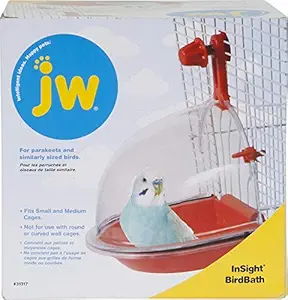 JW Pet Company Insight Birdbath 6in x 5in for Sm to Med Cages Assorted Colors