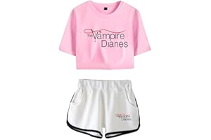 MINIDORA The Vampire Diaries Ensembles Shorts et T-Shirt pour Garçon Fille Tee de Sport Manche Courte