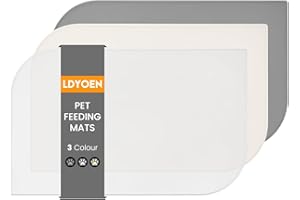 LDYOEN Napfunterlage Hund Katzen - rutschfest Napfunterlage für Hundenapf Katzennapf - Hunde Katzen Futtermatte aus Silikon - Fressnapf Unterlage Groß 48x30cm - Transparent