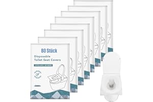 Bdwing 80 Piezas Fundas Desechables para Asientos de WC de Niños y Adultos, Extra Grandes, Desechables, Biodegradables, Perfectas para Viajes, Aviones, Camping