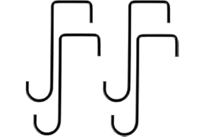 HH-Life - Confezione da 4 Ganci da Recinzione da 15 x 5 cm, Ganci da Parete in Metallo, Ganci da Giardino, Ganci da Giardino, per mangiatoie per Uccelli, fioriere, Lanterne, Campane a Vento (Nero)
