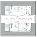 SwaddleDesigns X-Large Muslin Swaddle Blanket, Blue Forest (Set of 4 in Blue)