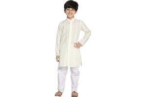 JBN Creation Boys' Cotton Kurta Pyjama Set