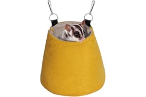 MiOYOOW Sugar Glider Sleeping Pouch, Cage Sleeping Nest Bed Hanging Hammock Warm Pouch for Small Animals Guinea Pig Squirrel Ferrets Hamsters