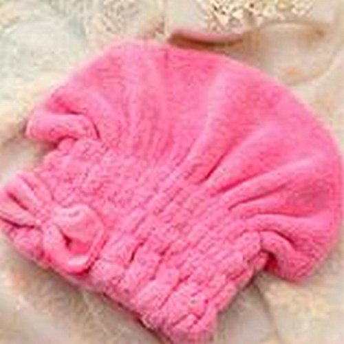 Kamay's Hair Wrap Head Towel Twist Drying Cap Hat with Sweet Bowknot (Pink)