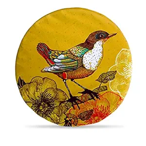 DreamVio Round Cushion/Foam Cushion Velvet Fabric Suitable for Wheelchair, Car Seat, Home, Outing Purpose (Multicolour, 14 x 14 inch) Design 17