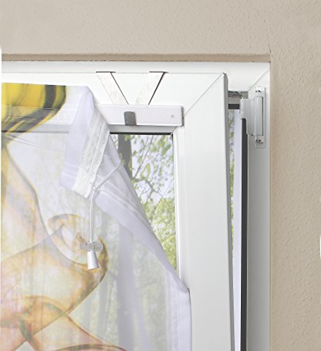 Home fashion 57232-802 Bändchenrollo „Cafe“ mit Haken, Voile, 140 x 60 cm, creme - 6