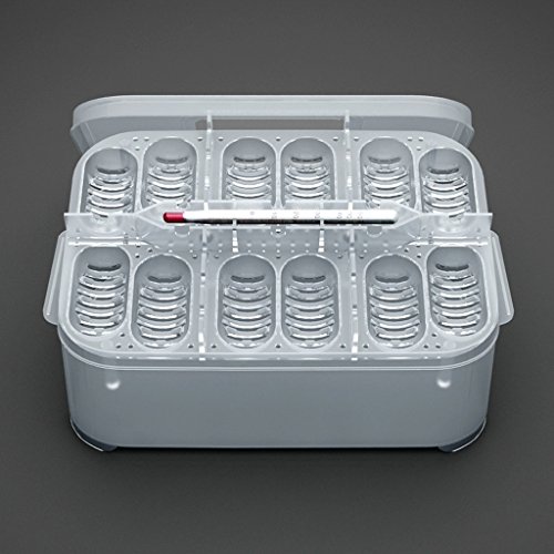 MagiDeal Cm 12 Löcher Reptil Inkubation Brutkasten Feld Schraffur Behälter Mit Thermometer - 4