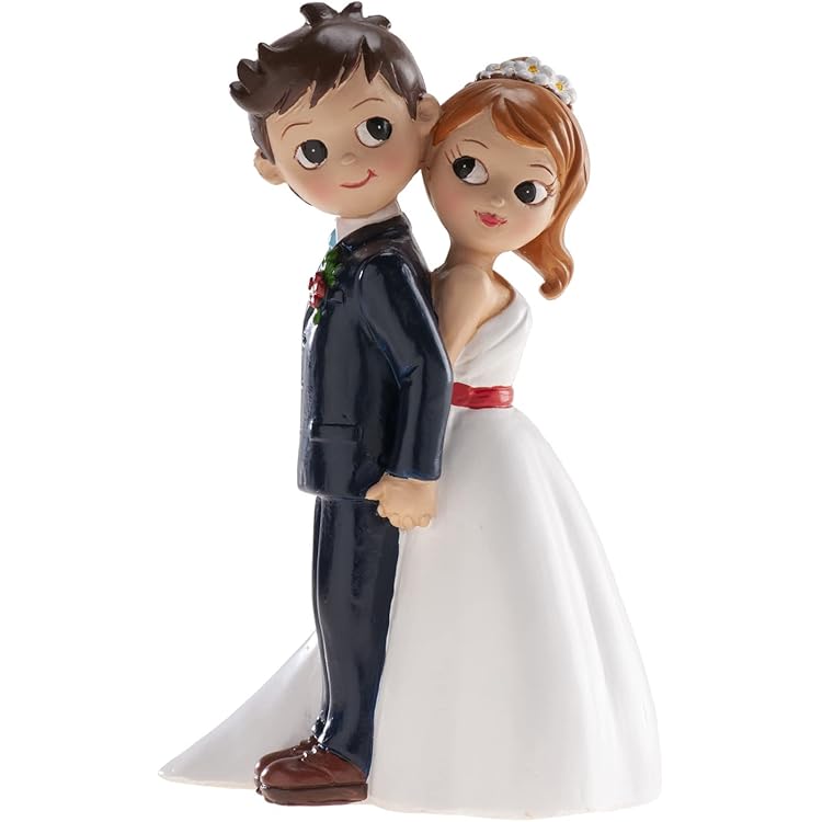 Figurine De Décoration De Gâteau De Mariage Traditionnel Marié Tenant La Mariée - Couleur De Cheveux Peinte Personnalisée Disponible - France