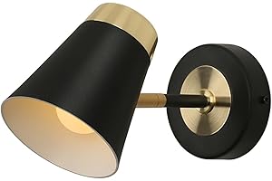 A AISILAN Aisilan Wall Lights Black and Gold Adjustable Single Vintage Wall Spotlight with E14 Bulb Spot Light for Bedroom Hallway
