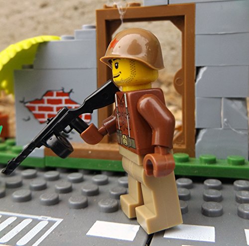 Modbrix 27894 -☭ Custom Minifigur Sowjetischer Soldat aus original Lego® Teilen & PPSH-41 MG ☭ - 3