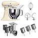 Produktbild Kitchenaid KSM150PSEAC + MVSA + EMVSC Kitchenaid 5KSM150PSEAC Küchenmaschine Serie "Artisan" plus Zubehör mit 6 Trommeln, cremé