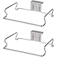 2 Pack Stainless Steel Trash Bag Holder, Garbage Storage Bags Rack, Hanging Garbage Bag Storage Organizer Rack for Kitchen Cabinets Doors and Cupboards Towel Gloves Hanger
