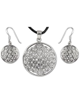 etNox by ECHT - Blume des Lebens - Anhänger / Ohrringe - 925 Sterling Silber (Schmuckset)